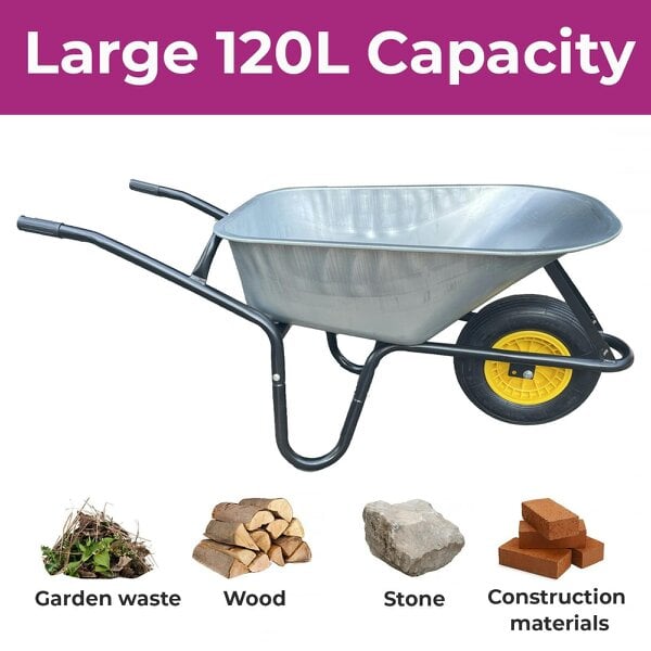 Neo 120L Large Heavy Duty Solid Wheelbarrow