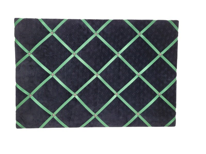 Notice Board - Black Velvet Green Ribbon