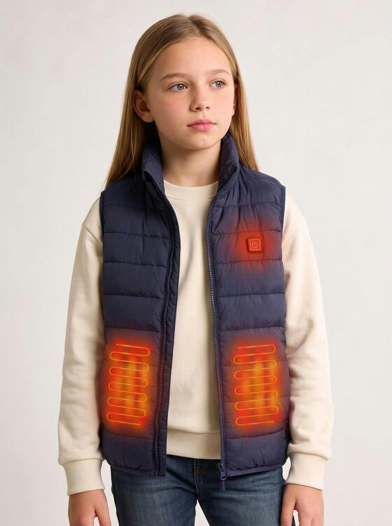 Anniou Girls Navy Heated Gilet