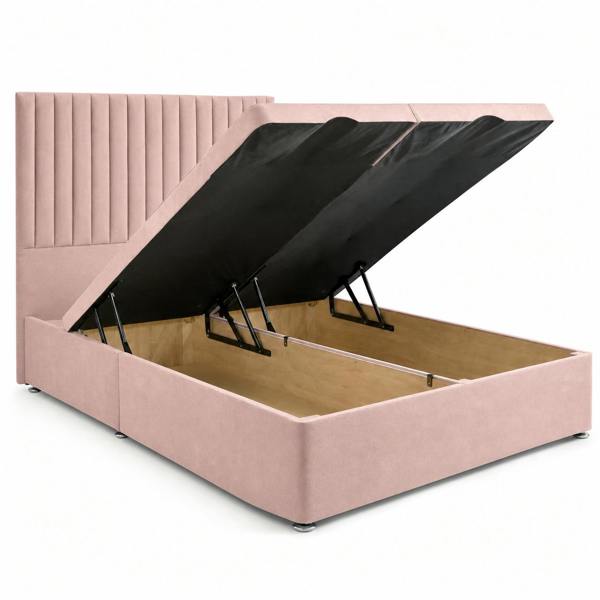 Great British Beds Ashton Divan Ottoman Bed - Pink Plush