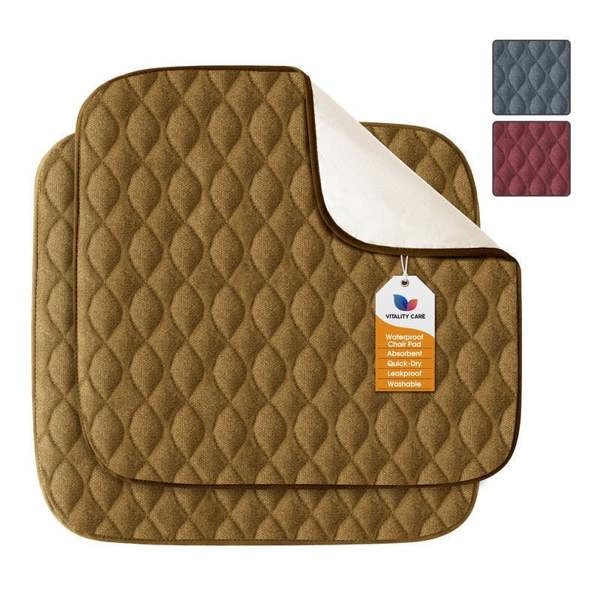 Vitality Care Absorbent Washable Incontinence Chair Pad Non-Slip Waterproof Seat Protector Pad