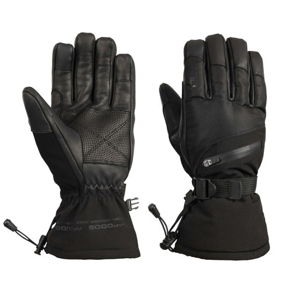 Trespass Unisex Adult Edonia DLX Leather Ski Gloves - Black