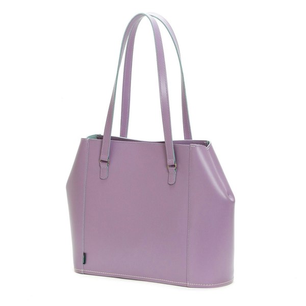 Zatchels Leather Tote Bag - Pastel Violet