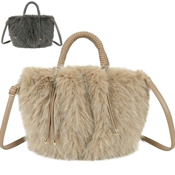 Love EMVY Teddy Grab Shoulder Bag with Silver Sparkle