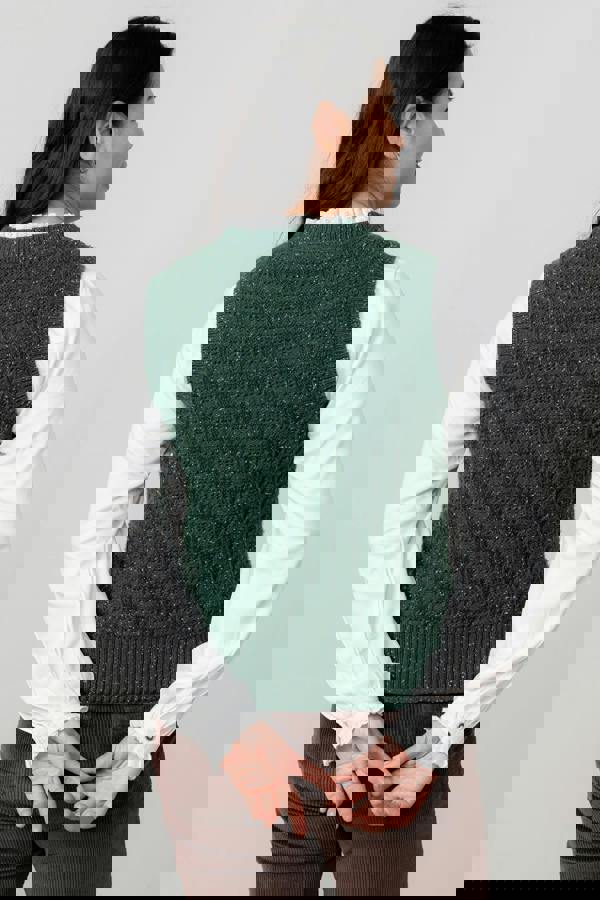 Lily & Me Eva Cable Knit Tank Top Pine Green