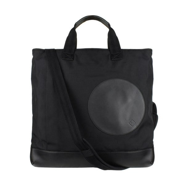 Dunhill black radial tote bag in canvas and leather