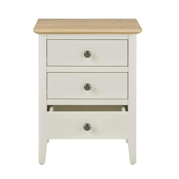 Statement Furniture Pembroke Bedside Table with 3 Drawers and Oak Top