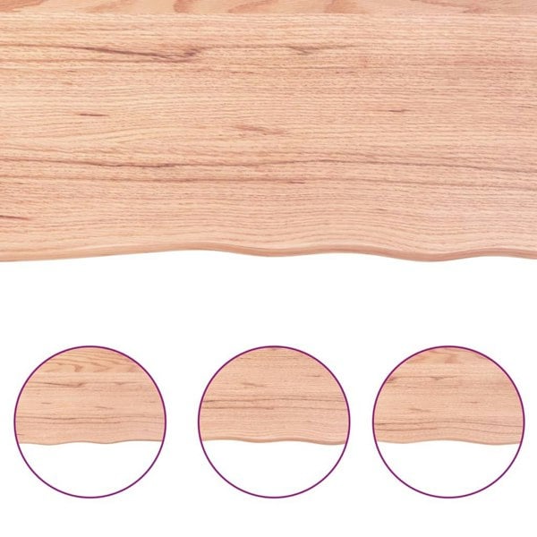 Berkfield Table Top Light Brown 60x50x6 cm Treated Solid Wood Oak