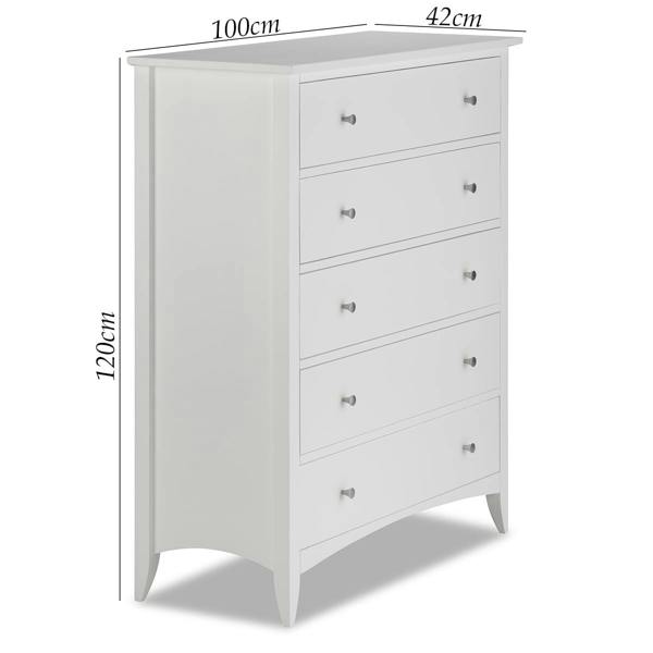 Statement Furniture Edward Hopper Large Chest of Drawers 5 Drawer Modern Wooden Storage