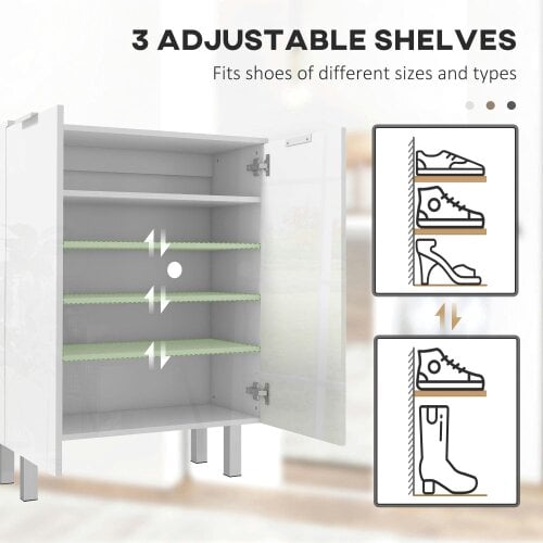 Wyld Haus Conoyo Wooden White 5 Shelf Shoe Storage Cupboard