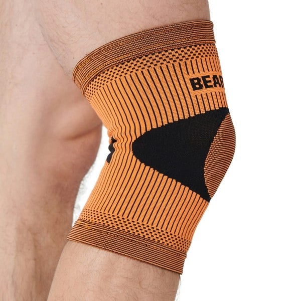 Close up of Knee Compression Support Sleeve For Arthritic Relief & Pain Recovery