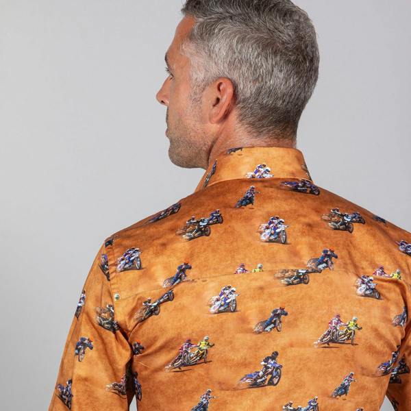 KING OF CLAY SPEEDWAY PRINT SHIRT - Premium Men's Patterned Shirt by Claudio Lugli | Bold Design, Tailored Fit, Best Printed Shirts