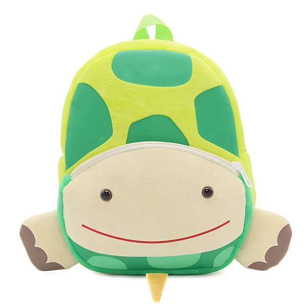 Anykidz Anypack 3D Green Turtle School Backpack Cute Animal With Cartoon Designs Children Toddler Plush Bag For Baby Girls and Boys