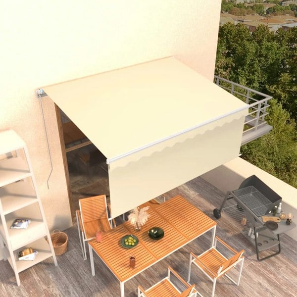 Berkfield Manual Retractable Awning with Blind 3.5x2.5m Cream