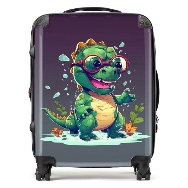 Warren Reed Happy Dino In A Puddle Suitcase