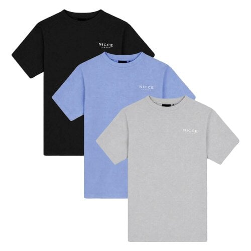 Nicce 3 Pack Mens Cotton T-Shirts Short Sleeve with Casual Logo Top FLAVUR