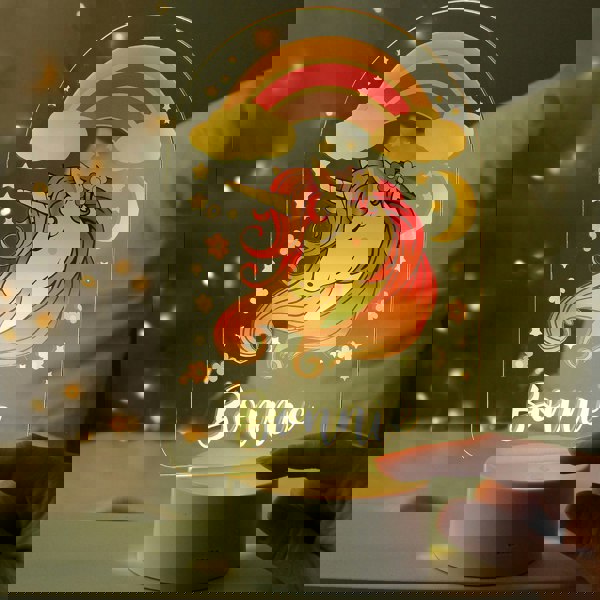 Personalised Memento Company Personalised Pink Unicorn LED Colour Changing Night Light