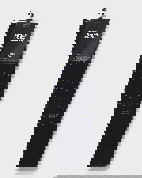 BOSS Orange 2-Pack RS MiniDot Regular-Length Socks with Logos - Black 001