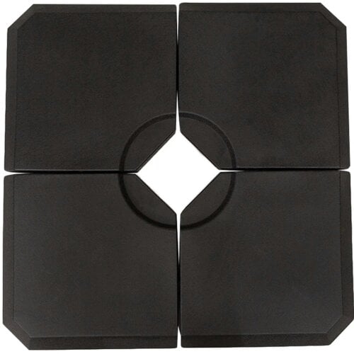 Bobobiy Set of 4 Parasol Base Stand Weights for Cantilever Parasols, Water and Sand Filled, Up to 120kg, Black