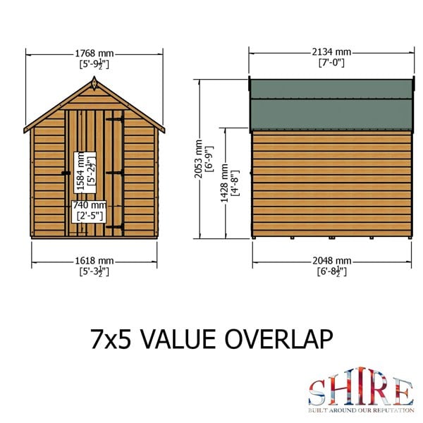 Shire Overlap 7x5 Economy Storage Shed - Best Shed