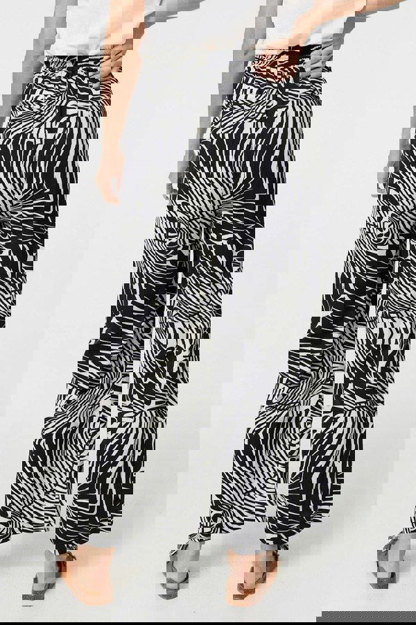 Black And White | Printed High Waisted Wide Leg Trousers
