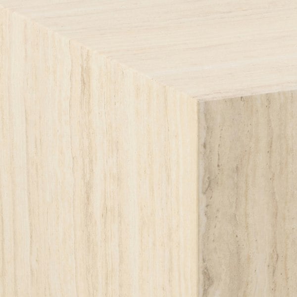 Furniture To Go Dice Square Coffee Table in Light Travertine Effect 90x90x42cm
