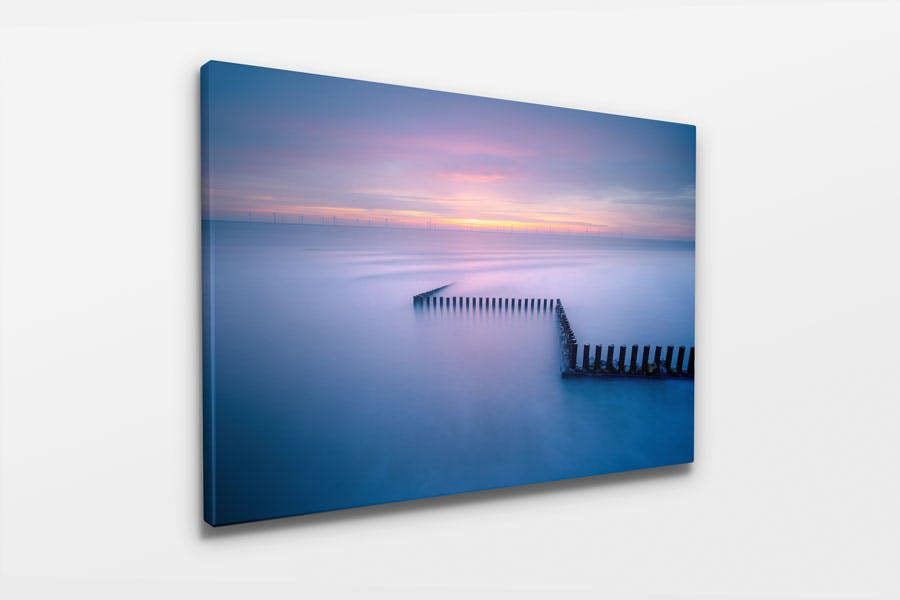 minimalist coastal seascape print on canvas