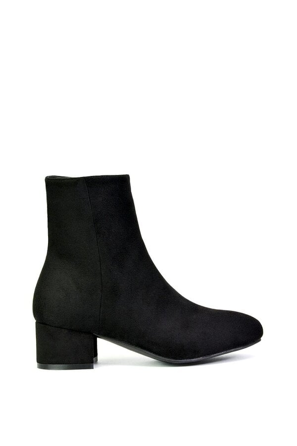 XY LONDON Mid Block Heel Ankle Boots With Inside Zip