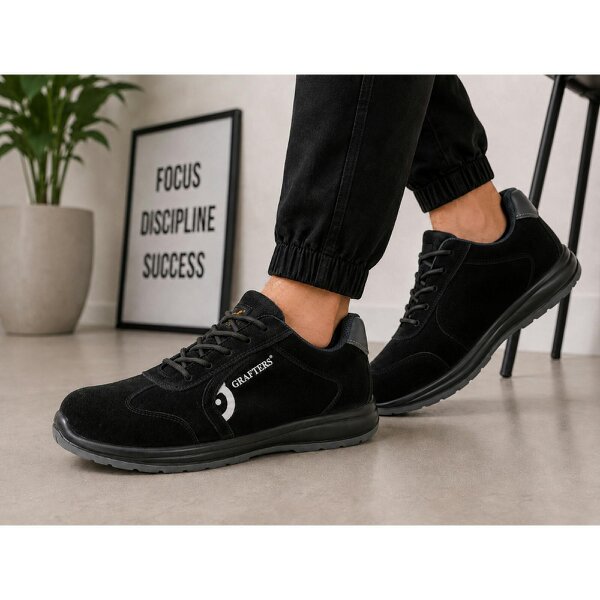 Grafters BOBBY Safety Shoes   in  Black