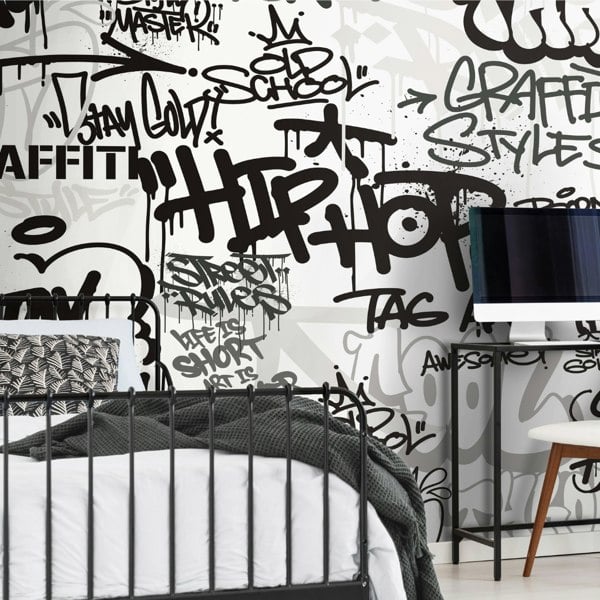 Origin Murals Mono Graffiti   - Black and White