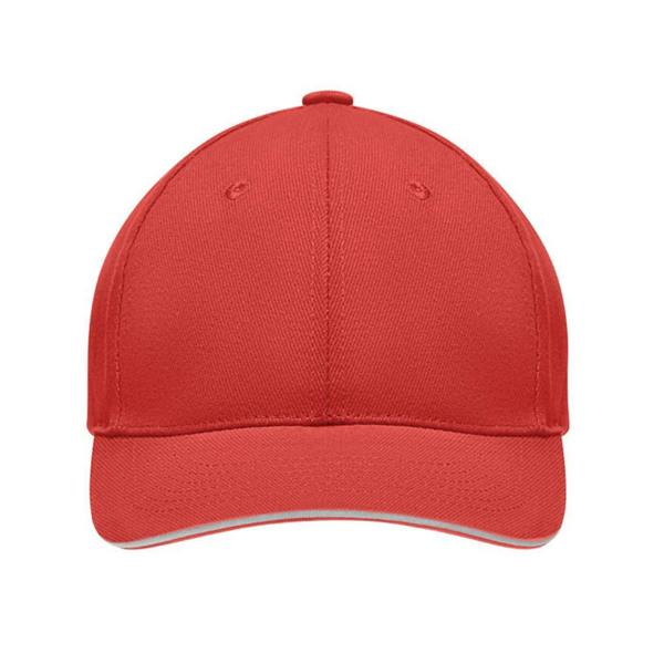MidOcean Tekapo Heavy Brushed Cotton Baseball Cap - White/Red - 