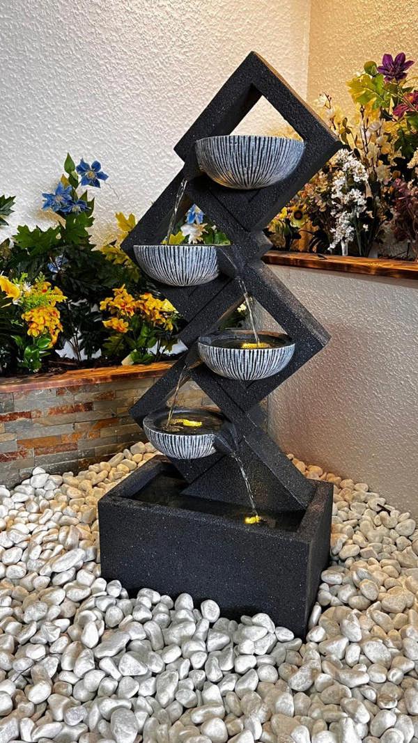 Tranquillity Water Features Diamond Pouring Bowls Contemporary Water Feature
