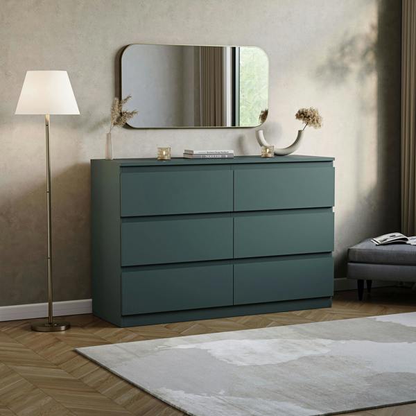 Vida Designs Denver 6 Drawer Chest, Black