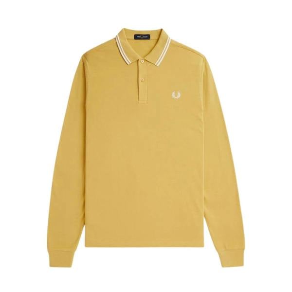 Fred Perry Black Twin Tipped Collar Honeycomb Long Sleeve Polo Shirt XS