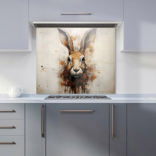 Warren Reed - Designer Watercolour Hare Face Kitchen Splashback