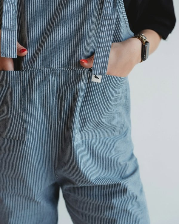 Lila Blue Pinstripe Print Dungarees - image 3