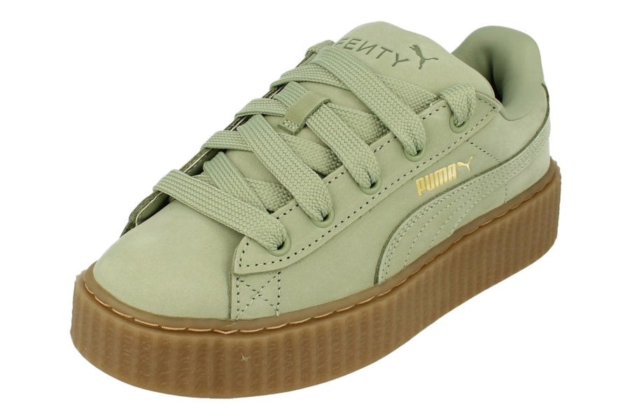 Puma Creeper Phatty Nubuck Unisex Trainers 396813   - Green Fog Puma Gold 02 - Photo 0