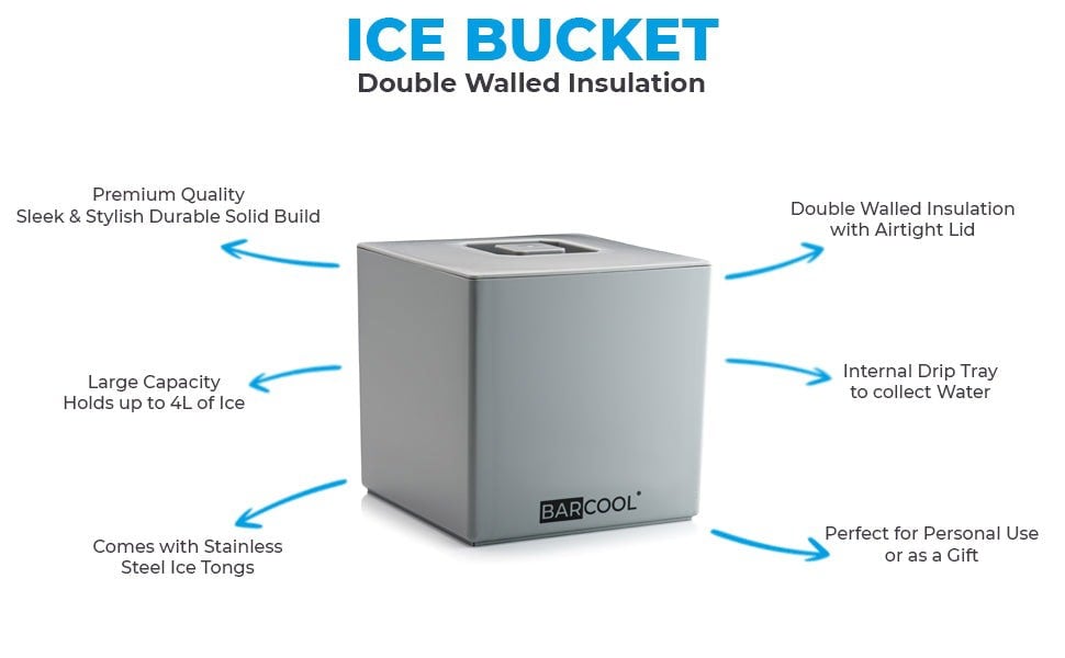 Subcold Barcool 4L Ice Bucket - Square Grey