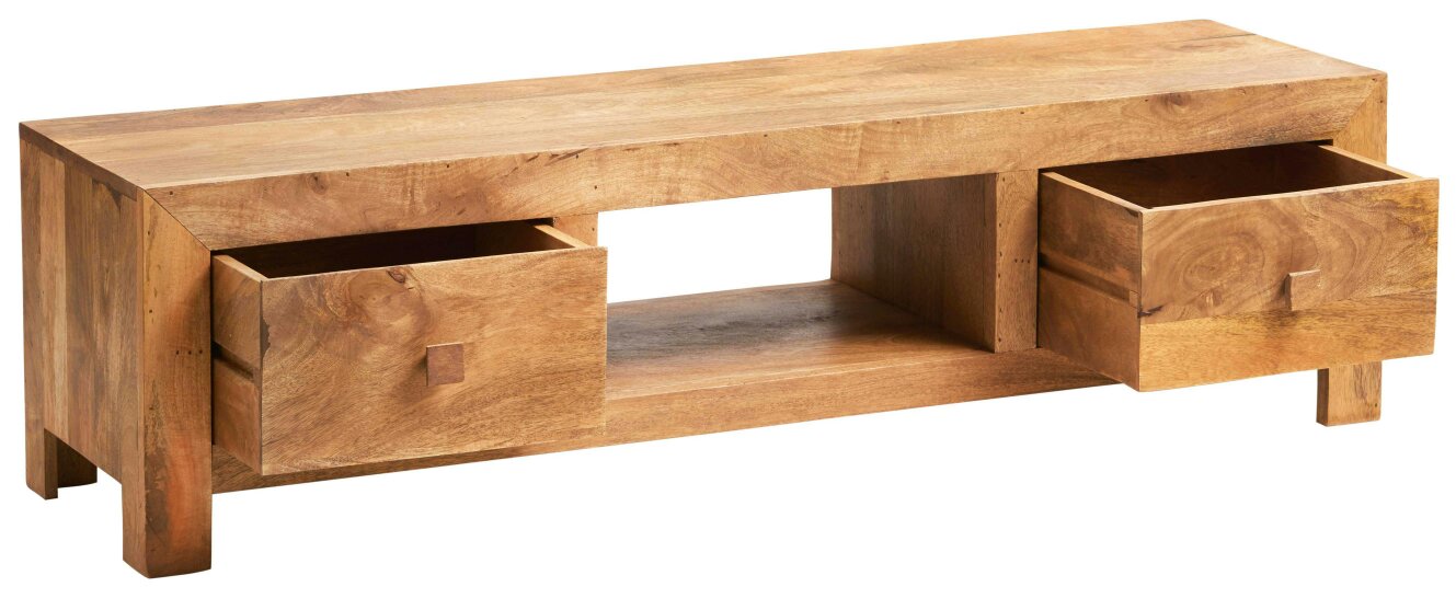 Wyld Haus Manila Light Mango Wood Wide TV Unit