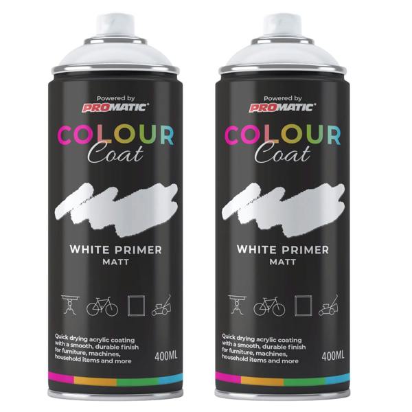 Colour Coat 2X White Primer Matt Spray Paint 400ml
