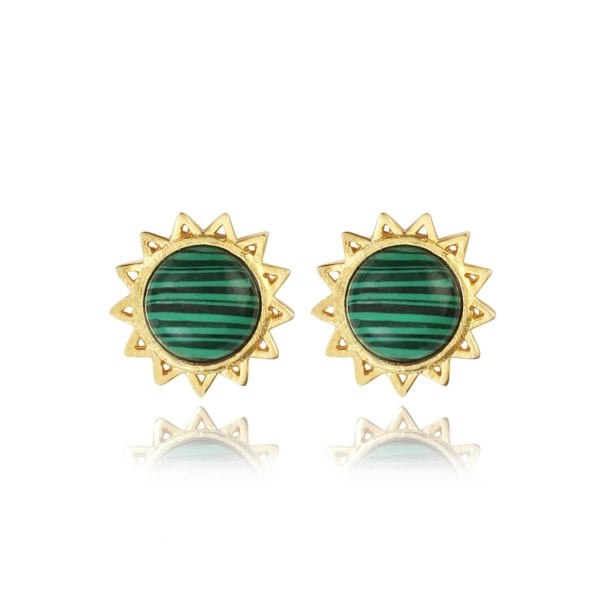 Stellar Elegance - Chakra Earrings Malachite - Lila Rasa