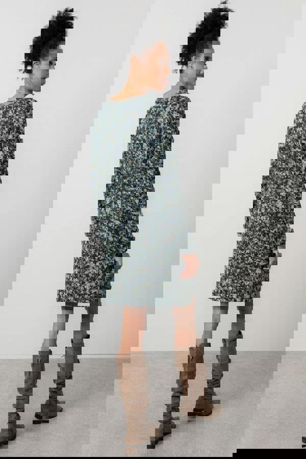 Lily & Me Spruce Floral Print Swing Dress Green