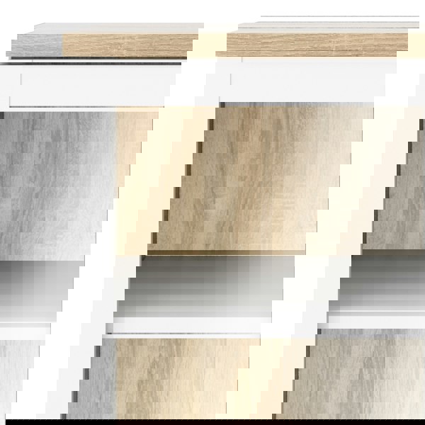 Furniture To Go Display Cabinet Glazed 2 Doors in White and Oak