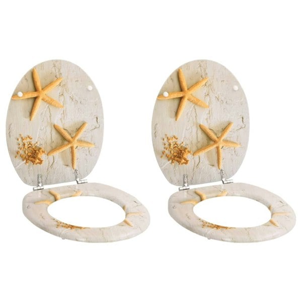 Berkfield Toilet Seats with Lids 2 pcs MDF Sea Star