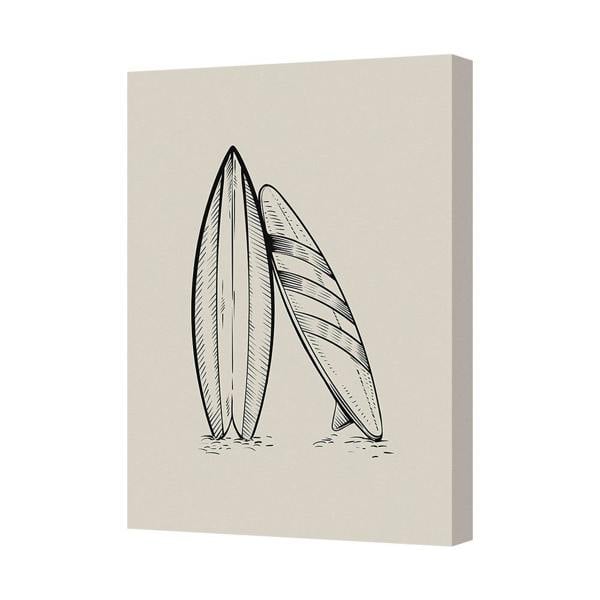 Benjamin Tate Design Canvas Wall Art Surfboard Illustration Print 8645 Beach Decor