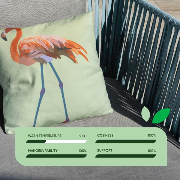 Gardenwize Pair of Outdoor Scatter Cushions – Solo Flamingo Design