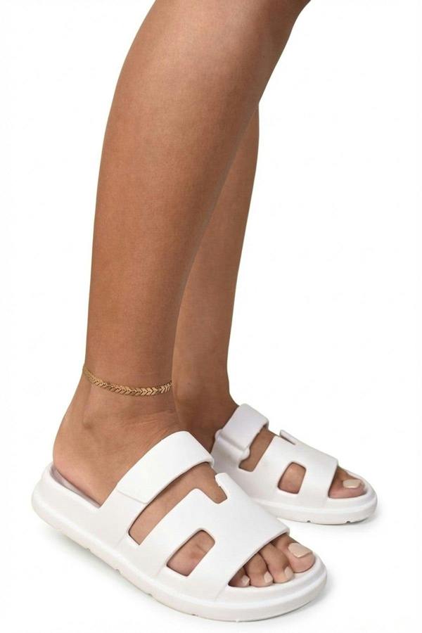 Lucille Cut Out Open Toe Strappy Sandals - White_wb