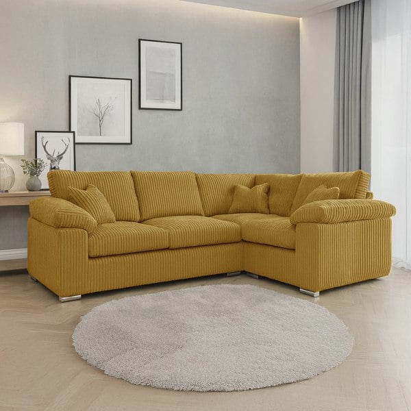Furnishings For Less Delta Full Jumbo Cord 4 Seater Corner Sofa