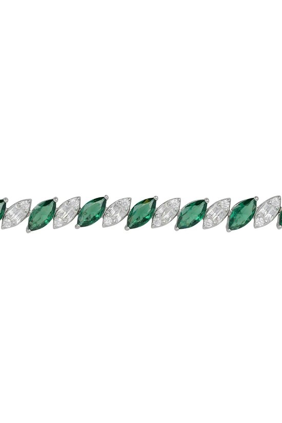 Latelita Viscountess Tennis Bracelet Emerald Silver