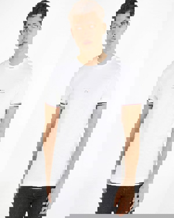 Tommy Hilfiger Tommy Logo Tipped Mens T-Shirt - White